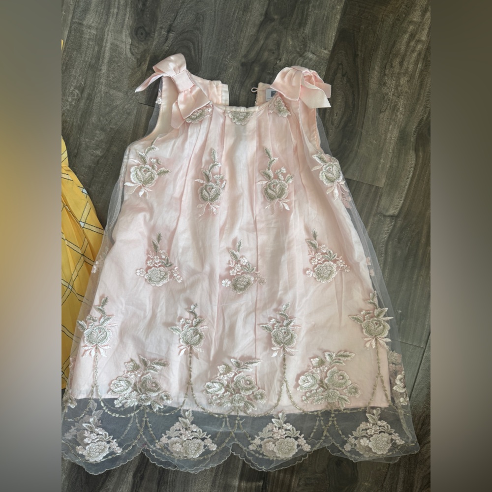 Janie and Jack Pink Floral Embroidered Dress